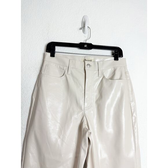 NWT Madewell The Perfect Vintage Straight Pant Size 27 Cream Faux Leather - Picture 7 of 13